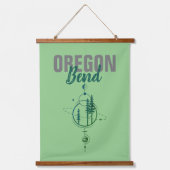 Geometrische boten en bomen met buikoregon hangend wandkleed (Voorkant)