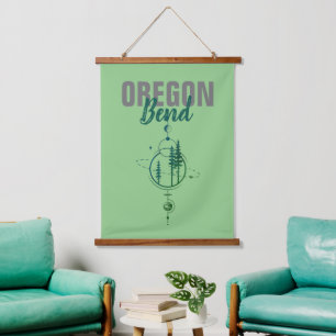 Geometrische boten en bomen met buikoregon hangend wandkleed