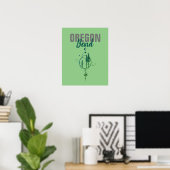 Geometrische boten en bomen met buikoregon poster (Thuiskantoor)