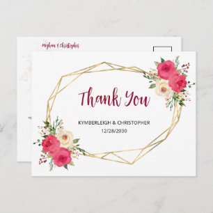Geometrische Bourgogne Boho Floral Weddenschap Dan Briefkaart