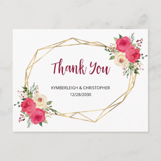 Geometrische Bourgogne Boho Floral Weddenschap Dan Briefkaart (Voorkant)