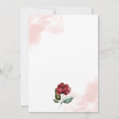 Geometrische Bourgogne en Blush Floral Wedding Kaart (Achterkant)