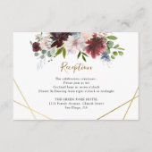 Geometrische Bourgogne marine - Floral Wedding Rec Informatiekaartje (Voorkant)