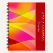 Geometrische Bourgogne Teacher Planner naam Notitieboek (Voorkant)