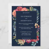 Geometrische Bourgogne Tropische Floral Wedding- N Kaart (Voorkant)