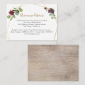 Geometrische Bourgognige marinesector Informatiekaartje (Voorkant / Achterkant)