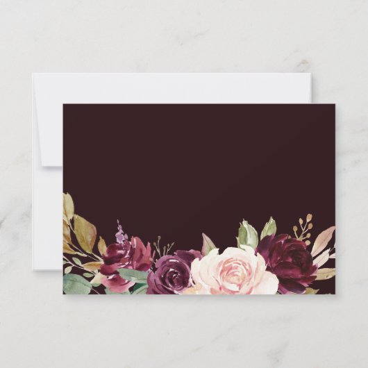 Geometrische Bourgondische bruiloft Details invoeg Kaart (Achterkant)