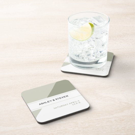 Geometrische bruiloft bier onderzetter (Rechterzijde)