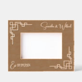 Geometrische bruiloft Custom Wood Afbeelding Lijst Gegraveerde Lijstjes (Voorkant)