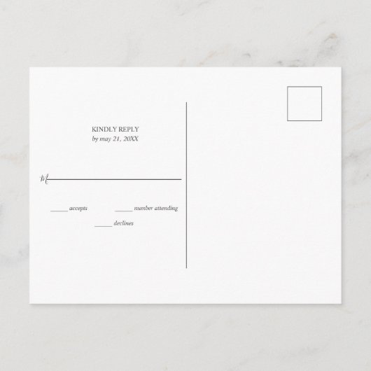 Geometrische bruiloft RSVP met burgundy bloem en e Uitnodiging Briefkaart (Achterkant)