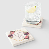 Geometrische bruiloft van Bourgogne, met uitzonder Stenen Onderzetter (Zijkant)