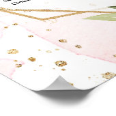 Geometrische bruiloft van de Bourgognige florale g Poster (Hoek)