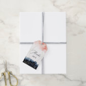 Geometrische bruiloft van de marine en Blush Water Cadeaulabel (Met Touw)