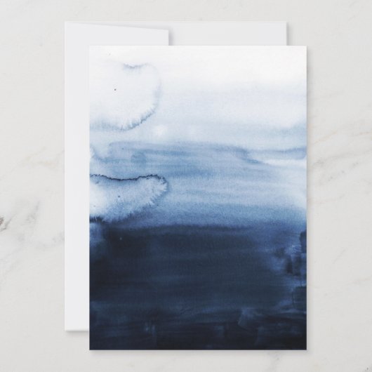 Geometrische bruiloft van de marine en Blush Water Save The Date (Achterkant)