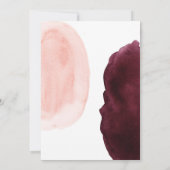 Geometrische bruiloft van de Waterverf Burgundy en Save The Date (Achterkant)