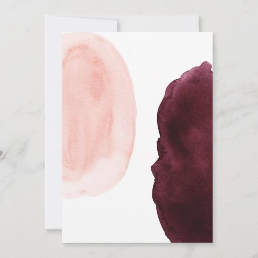 Geometrische bruiloft van de Waterverf Burgundy en Save The Date (Achterkant)