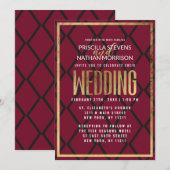 Geometrische bruiloft van de zwarte grens van Chic Kaart (Voorkant / Achterkant)