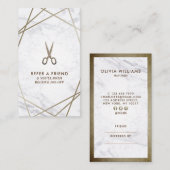 Geometrische bruin-schaar marmer-haar Verticaal Visitekaartje (Voorkant / Achterkant)