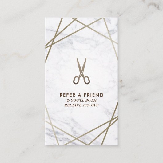 Geometrische bruin-schaar marmer-haar Verticaal Visitekaartje (Voorkant)