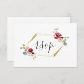 Geometrische bruine bloem Eucalyptus Trouw RSVP (Voorkant / Achterkant)