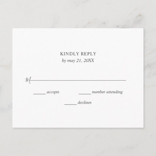 Geometrische bruine bloem Eucalyptus Trouw RSVP Uitnodiging Briefkaart (Achterkant)