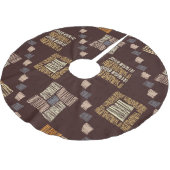 Geometrische bruine etnische tribale achtergrond kerstboom rok (Gekanteld)