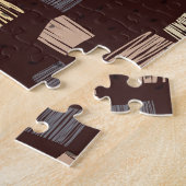 Geometrische bruine etnische tribale achtergrond legpuzzel (Zijkant)