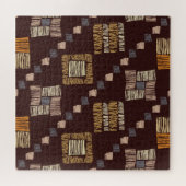 Geometrische bruine etnische tribale achtergrond legpuzzel (Horizontaal)