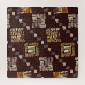 Geometrische bruine etnische tribale achtergrond legpuzzel