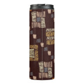 Geometrische bruine etnische tribale achtergrond thermosbeker (Achterkant)