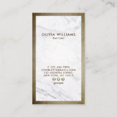 Geometrische bruine gouden schaar Marble Hair Vert Visitekaartje (Achterkant)