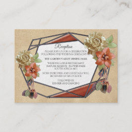 Geometrische bruine lederen kunst informatiekaartje