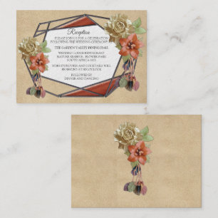 Geometrische bruine lederen kunst informatiekaartje