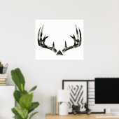 Geometrische Buck Antler Waterverf Poster (Thuiskantoor)