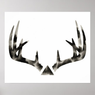 Geometrische Buck Antler Waterverf Poster