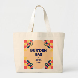 GEOMETRISCHE BUR'DEN Dames navy oranje canvas Grote Tote Bag