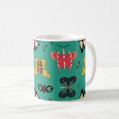 Geometrische buttervlieggroene mok (Voorkant rechts)