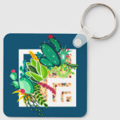 Geometrische Cactus vetplanten Planter Terrarium Sleutelhanger (Achterkant)