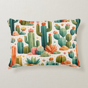 Geometrische Cactus Woestijn Patroon Cute Stijlvol Accent Kussen