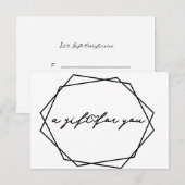 Geometrische cadeaubonkaart voor schoonheidssalon kaart (Voorkant / Achterkant)