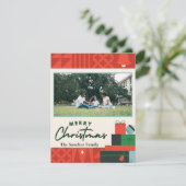 Geometrische Cadeaus "Merry Christmas" Kaart 1 Fot (Staand voorkant)