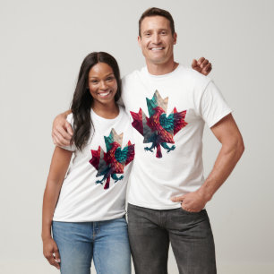 Geometrische Canada Esdoornblad Adelaar Grafische T-shirt