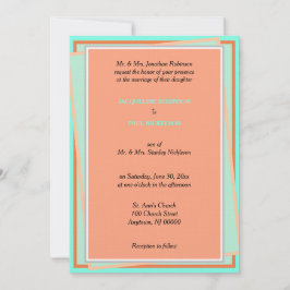 Geometrische Cantaloupe Turquoise Kaart