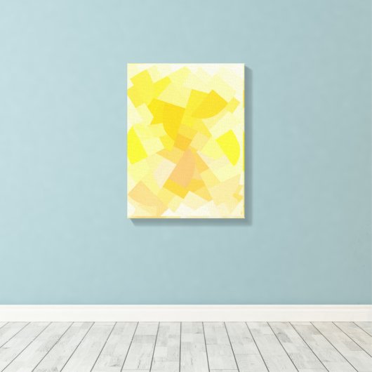 Geometrische canva art print van Yellow Harmony (Insitu (Houten vloer))
