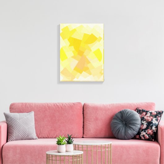 Geometrische canva art print van Yellow Harmony (Insitu (Woonkamer))