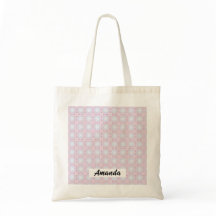 Geometrische Canvas tas van zacht pastel – Roze &