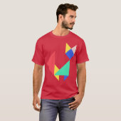 Geometrische Cat retro T-shirt (Voorkant volledig)