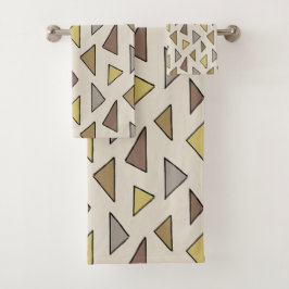 Geometrische charme warm aards bad handdoek