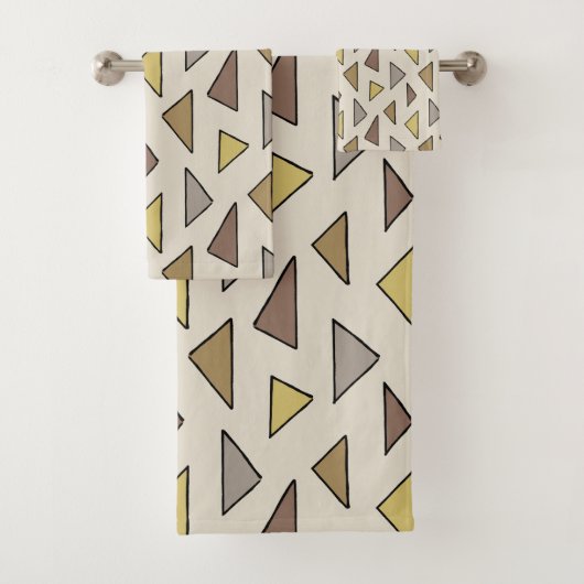 Geometrische charme warm aards bad handdoek (Insitu)