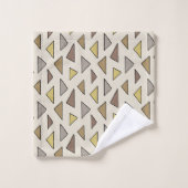 Geometrische charme warm aards bad handdoek (Wasdoekje)